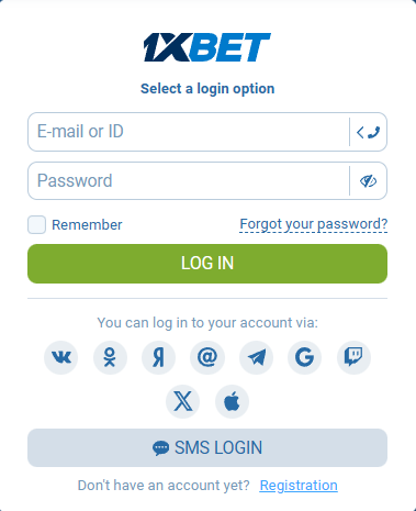 1xbet login steps